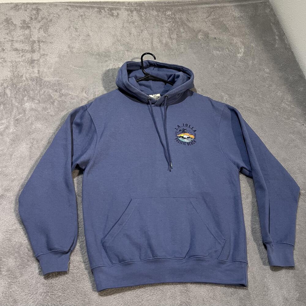 Pacific & Co Hoodie Mens Small Blue La Jolla Pacific Beach Graphic Pullover